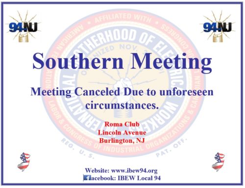 Southern Meeting 9/21/22 CANCELED